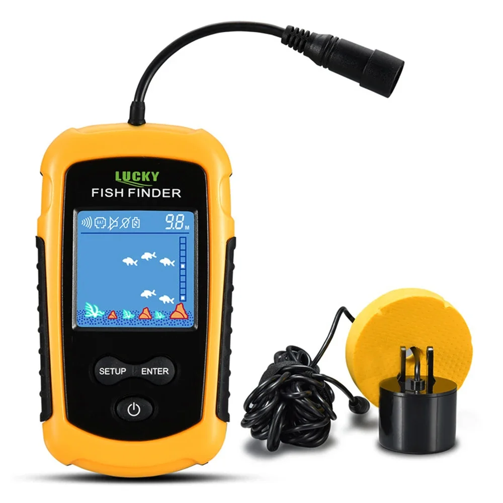 Fish Finder Transducer - Lucky LCD-Farbbildschirm, tragbar, kabelgebunden, Fischfinder, 100