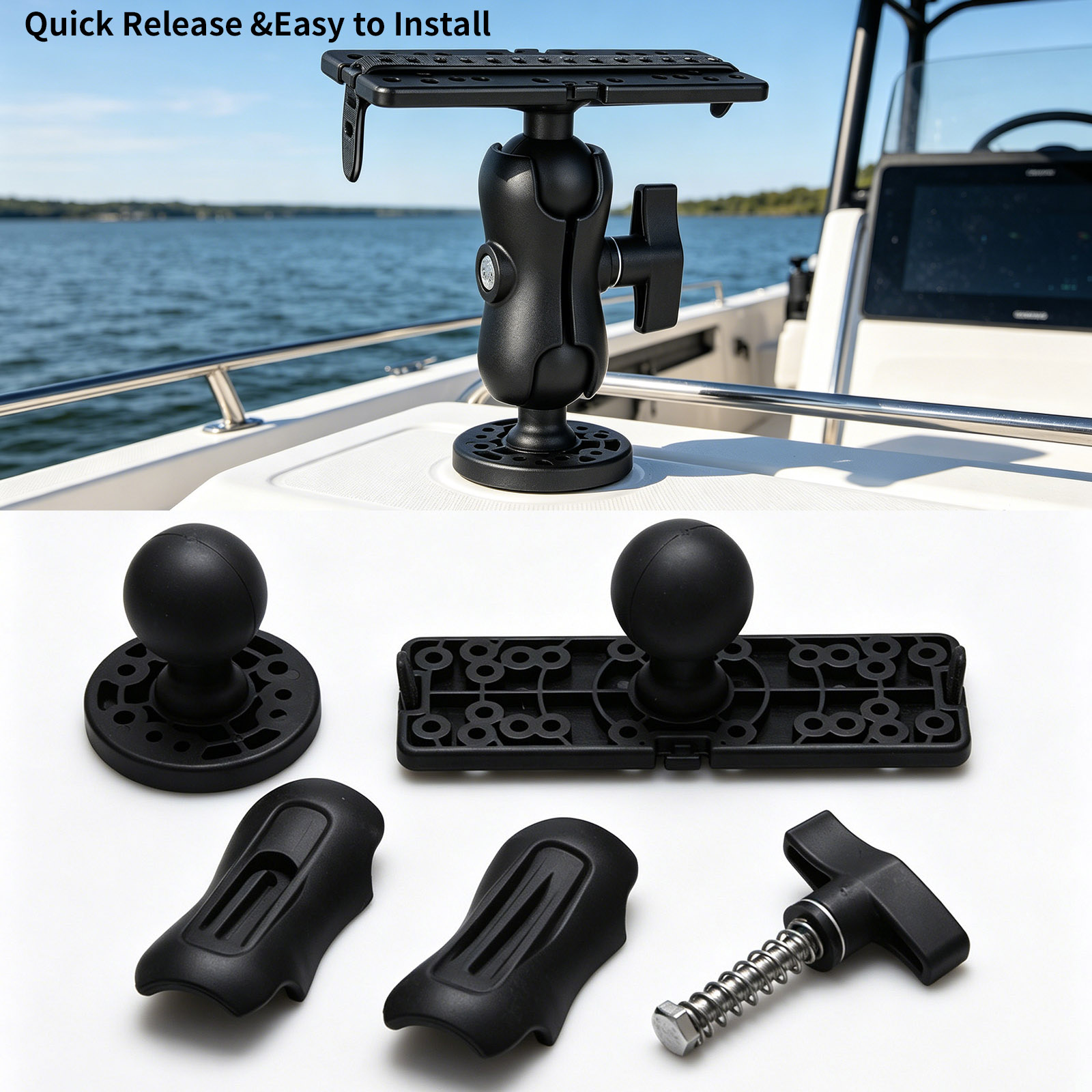 Fish Finder Mount - 360 ° Verstellbare Halterung für Fischfinder