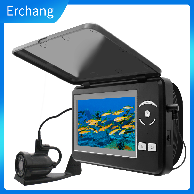 Fishing Depth Finder - Erchang Fischfinder Unterwasser-Angelkamera, 4 Digitalzoom-Fischfinder, IP68,