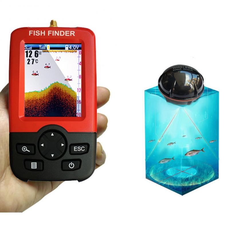 Fishing Depth Finder - Tragbarer Fischfinder mit 100M Sonar-Sensor, Echolot,